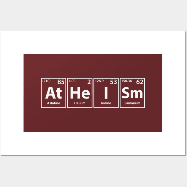 Atheism (At-He-I-Sm) Periodic Elements Spelling Wall Art by cerebrands